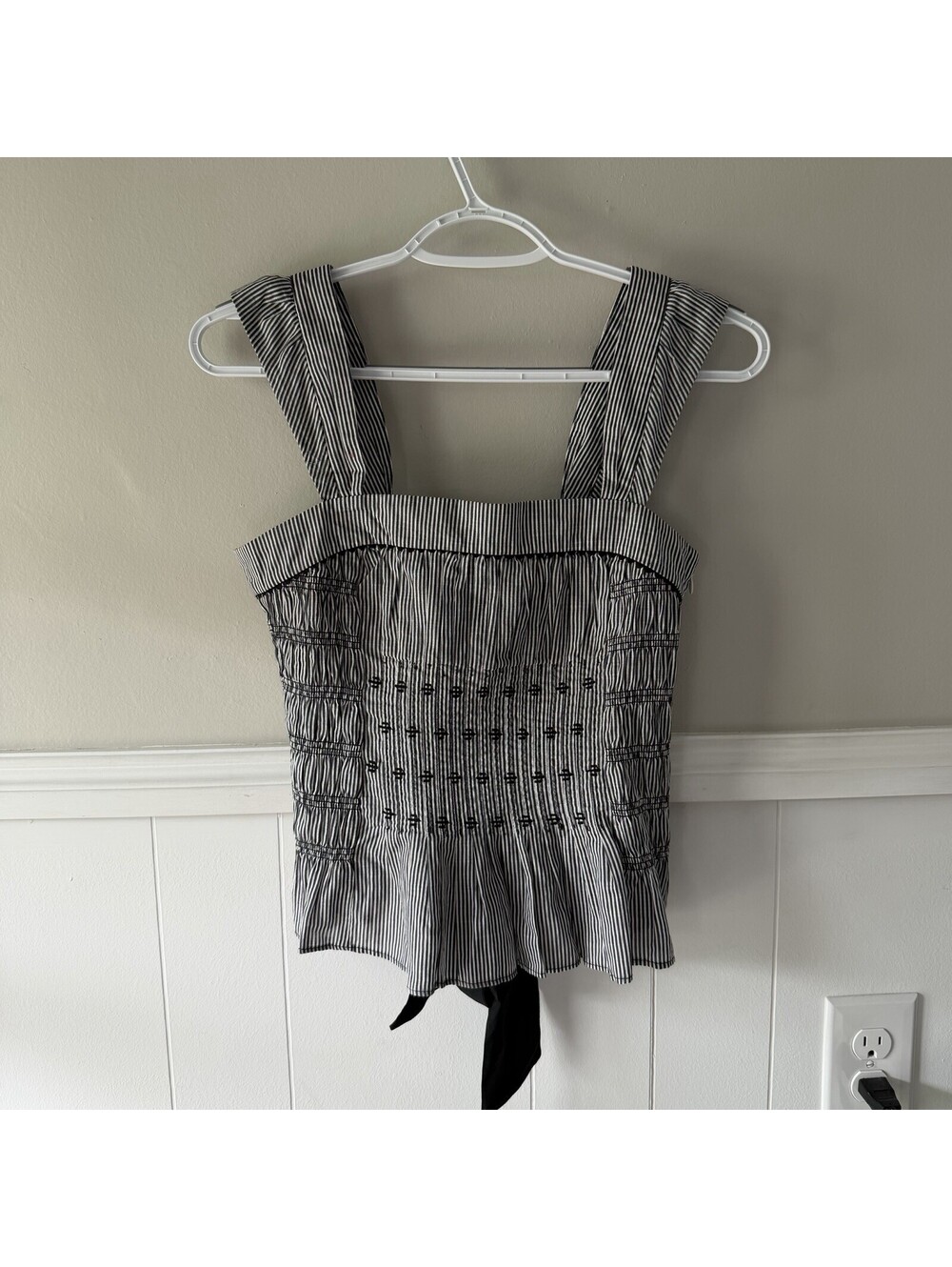 Lithe Smocked Peplum Tank Top Bow Boho Cottagecore Size 0